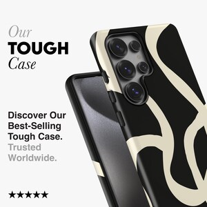 Boho Lines Black Phone Case - For Galaxy S26, S25, S24, S23, S22, S21, S20 Series, Magnetic 画像 2