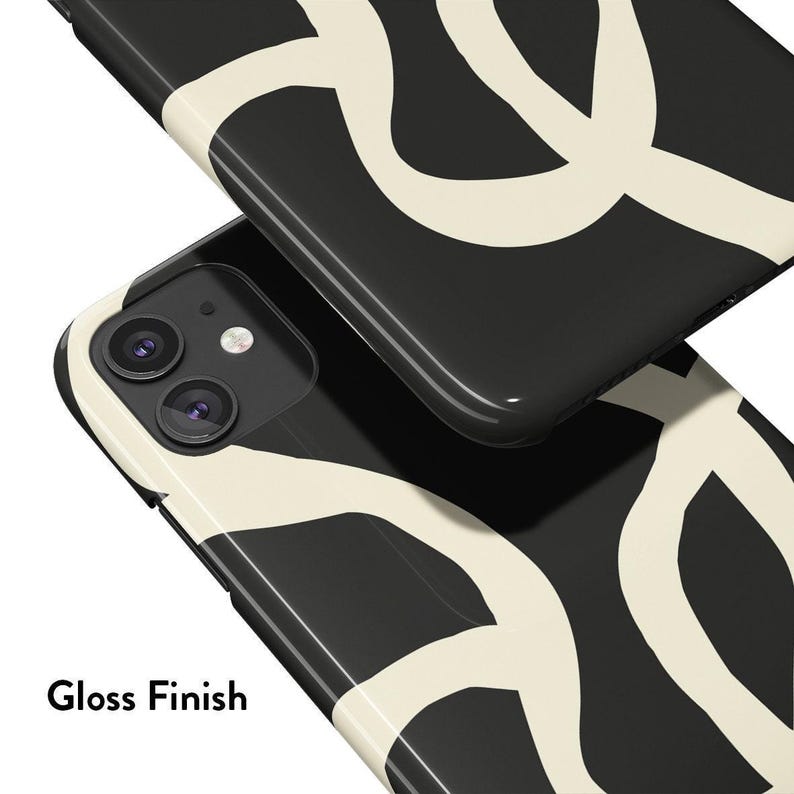 BOHO LINES BLACK Phone Case For iPhone 16 Pro Case, iPhone 15 Case, iPhone 14 Pro Max Case, iPhone 12 Case, MagSafe, Abstract Lines, Matisse image 7
