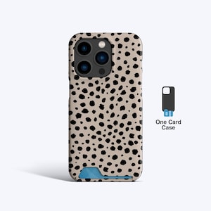 Custodia sottile per carte BEIGE DOTS / Custodia per iPhone 15 Pro, Custodia per iPhone 14, Custodia per iPhone 13+, Custodia per iPhone 15+, Porta carte, Porta carte