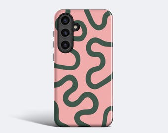 ORGANIC LINES PINK Case - For Galaxy S26, S25, S24, S23, S22, S21, S20, Magnetic