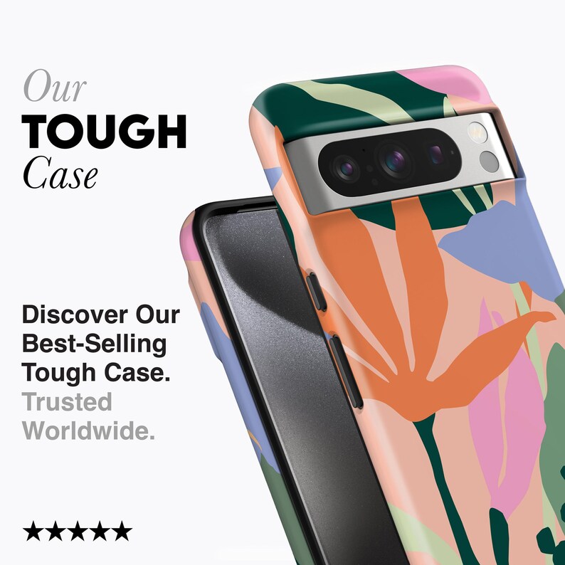 TROPICAL FLOWERS Case | For Pixel 9 Case, Pixel 7a Case, Pixel 6 Pro Case, Pixel 5 Case, Pixel 4A Case More Models, Tropical Leaves image 2