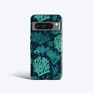 MIDNIGHT KORALLE Hülle | For Pixel 8 Case, Pixel 7 Case, Pixel 6 Pro Case, Pixel 5 Case, Pixel 4A Case Weitere Modelle, Under The Sea, Grün
