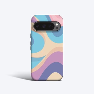 PASTEL ORGANIC FORMEN Hülle | Für Pixel 9 Pro xl, 9a, 8a, 8 Pro, 7 Pro, 7a, 6 Pro, 6a, 5, Weitere Modelle, wellige Organische Formen, Minimal