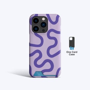 ORGANIC LINES Custodia sottile per carte di credito VIOLA / Custodia per iPhone 15, Custodia per iPhone 14, Custodia per iPhone 14+, Custodia per iPhone 13 Pro, Porta carte, Porta carte
