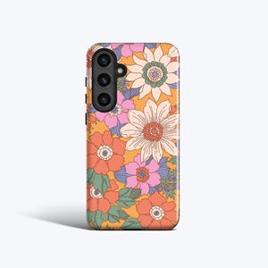 RETRO BLUMEN Hülle | Für Samsung Galaxy S25 Ultra, S24 Plus, S23 Fe, S22, S21, S20 Fe, Weitere Modelle, Flower Power, Retro
