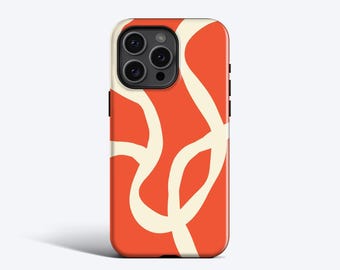 Boho Lines Phone Case | Abstract Matisse-Inspired Style, MagSafe – For iPhone 17, 16, 15 Pro Max, 14 Pro, 12, Mini, 11