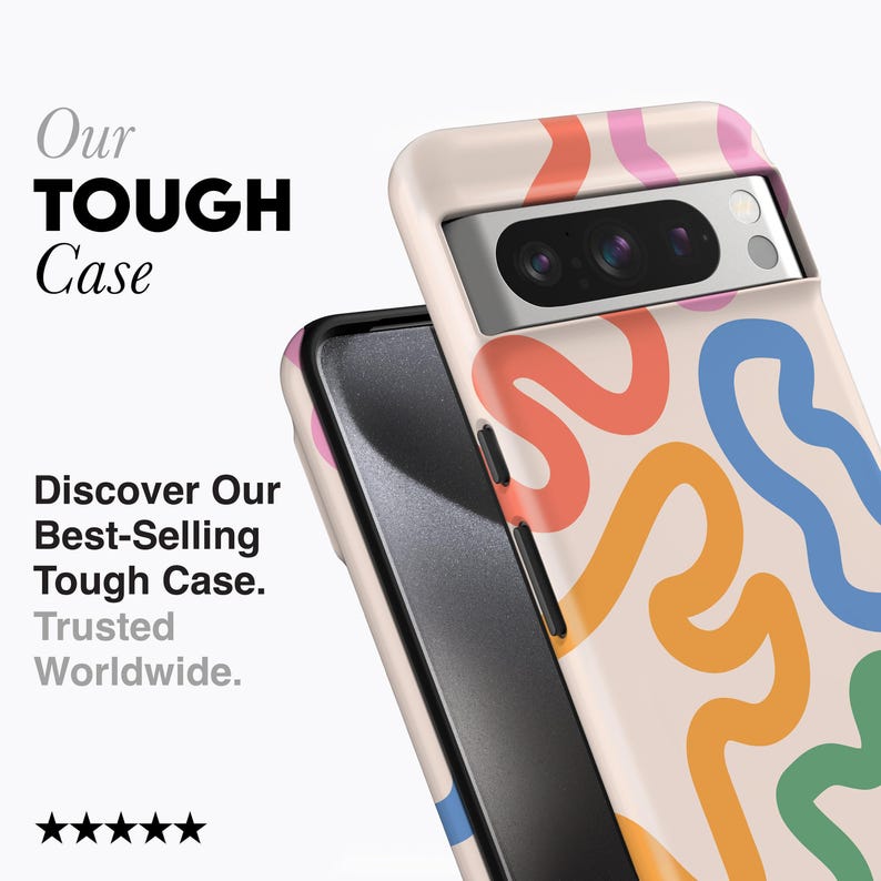 Funky Pastel Lines Phone Case - For all Pixel Models, Magnetic Option image 2