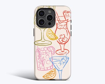 Cocktail Hour Phone Case - Martini Cocktail Art | For iPhone 17 Air, 16e, 15 Pro, 14, 13 Pro Max, 12, 11 - MagSafe Option