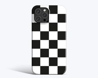 CHUNKY CHECK Black White Case | For iPhone 15 Pro Case, iPhone 13 Pro Max Case, iPhone 12 Case, All Models, Black and White Checkered Case