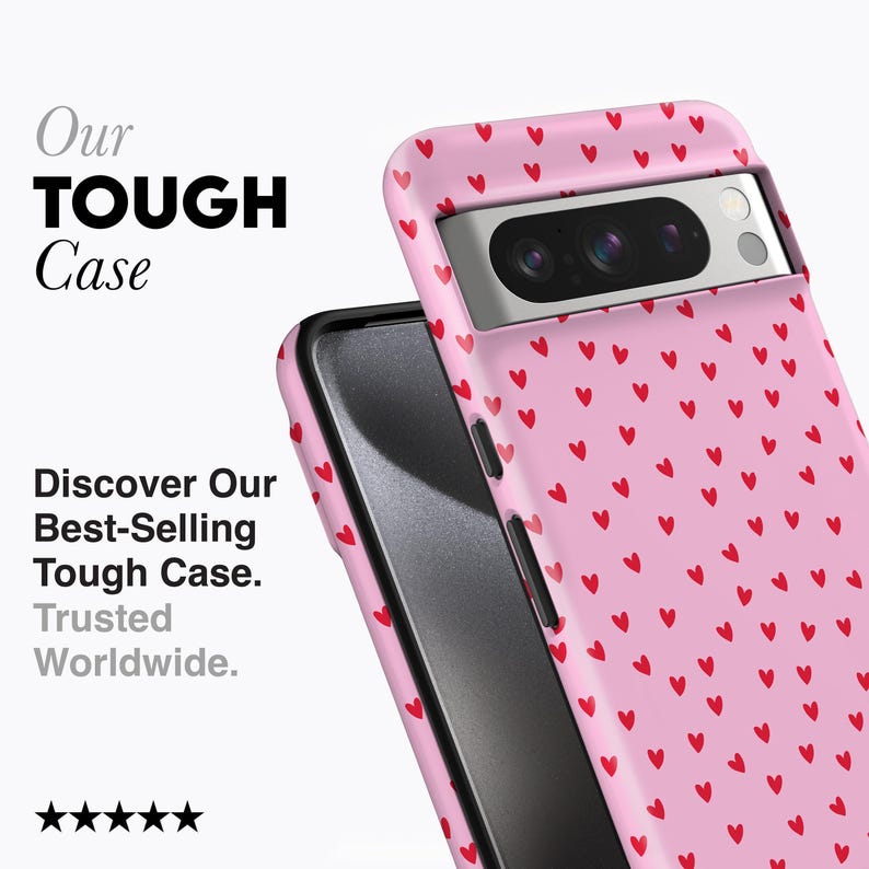 Red Hearts Phone Case - For all Pixel Models, Magnetic Option image 2
