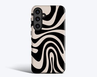 Liquid Black Marble Case - For Galaxy S26, S25, S24, S23, S22, S21, S20, Magnetic