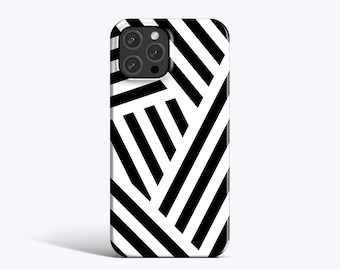 BLACK LINES Hülle Hülle Für iPhone 16 Pro Hülle, iPhone 15 Hülle, iPhone 14 Hülle, iPhone 12 Hülle, MagSafe, Geometrisches Muster, Minimal
