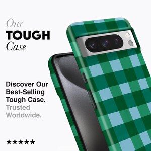 Rich Green Gingham Phone Case - For all Pixel Models, Magnetic Option image 2