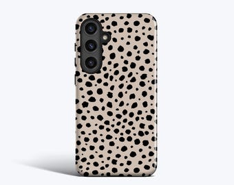 DOTS Galaxy Case | For Samsung Galaxy S25 Ultra, S24 Plus, S23 Fe, S22, S21, S20 fe and More Models, Minimal Dot Pattern, Beige Case