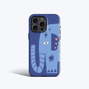 BLUE ELEPHANT Phone Case For iPhone 16 Pro Max Case, iPhone 15 Case, iPhone 14 Case, iPhone 13 Case, iPhone 12 Case, Illustration