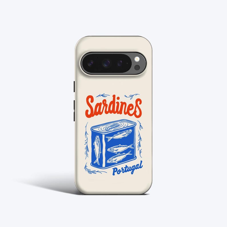 SARDINES TIN Phone Case | For Pixel 9 Pro xl Case, Pixel 8a Case, Pixel 7 Pro Case, Pixel 6a Case, Pixel 5 Case, Portugal, Traditional Food image 1