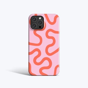 ORGANIC LINES CORAL | For iPhone 15 Pro Case, iPhone 13 Pro Case, iPhone 12 Case, iPhone 11 Case, More Models, Wavy Lines, Abstract