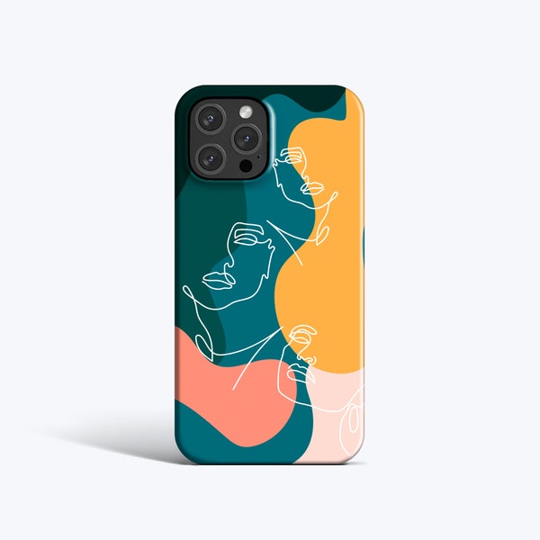 THREE FACES Bright | For iPhone 15 Pro Case, iPhone 12 Case, iPhone 11 Case, iPhone XR Case, More Models Available, Boho, Line Art, Abstract