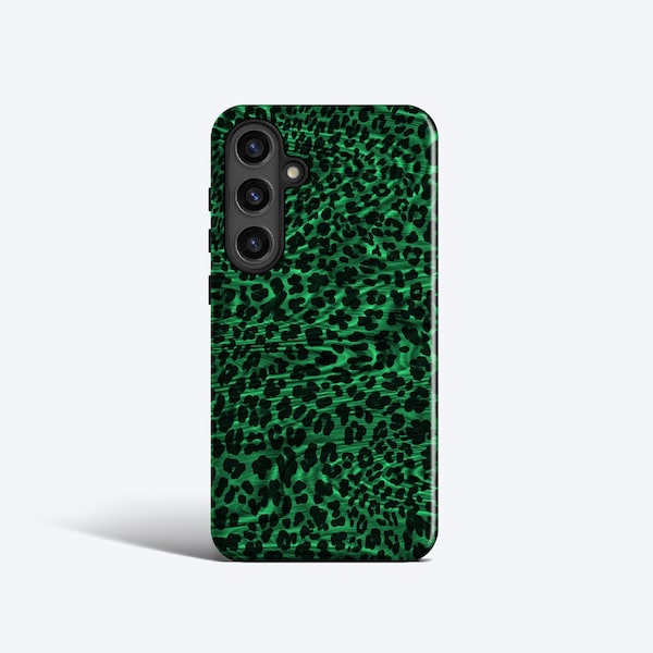 Etui na telefon EMERALD LEOPARD – do serii Galaxy S26, S25, S24, S23, S22, S21, S20, magnetyczne