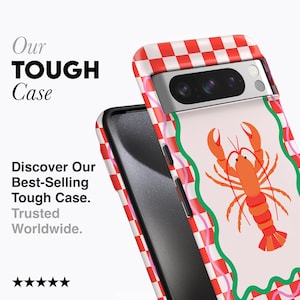 Capa para celular Pixel com estampa de lagosta - Compatível com Pixel 10, 9 Pro XL, 9a, 8 Pro, 8a, 7 Pro, 7a, 6 Pro e 6a. imagem 2