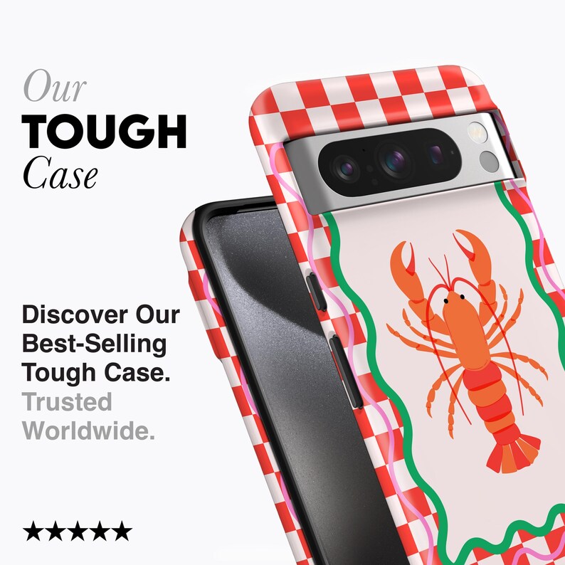 Capa para celular Pixel com estampa de lagosta - Compatível com Pixel 10, 9 Pro XL, 9a, 8 Pro, 8a, 7 Pro, 7a, 6 Pro e 6a. imagem 2