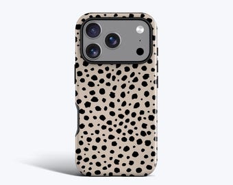 Dots Beige Phone Case - For iPhone 17, 16, 16e, 15, 14, 13, 12, 11, MagSafe Option