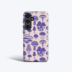 MUSHROOM MAGIC Case | For Samsung Galaxy S25 Ultra Case, Galaxy S24 Plus Case, Galaxy S22 FE Case, S22 Case, Purple, Mushrooms