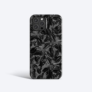 NACHTBLÄTTER Handyhülle | Stylisches Design in Schwarz – MagSafe Option, passend für iPhone 16 Pro Max, 16e, 15 Plus, 14 Pro, 13 Mini, 12, 11