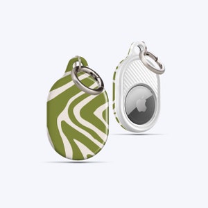 ZEBRA PRINT OLIVE AirTag Case | For your keys, Handbag, Backpack, Pets Collar, Anything you desire, AirTag Holder, Zebra Stripes, Green