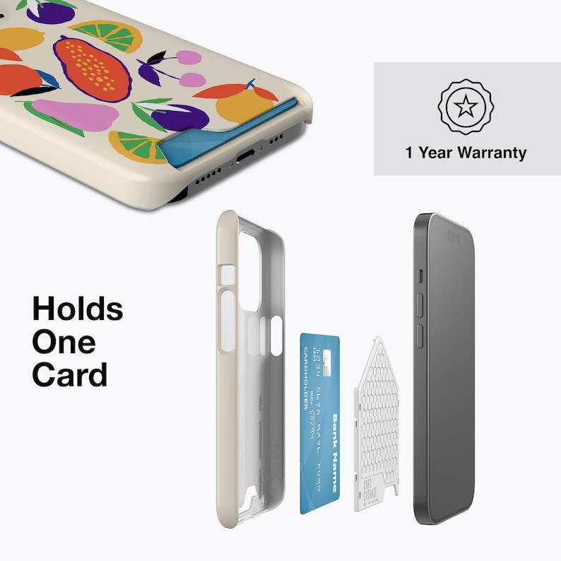 FRUITY ART Slim Card Phone Case iPhone 15 Case, iPhone 14 Pro Case