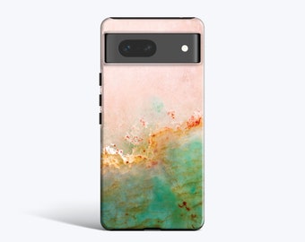 PEACH GREEN Marble Case | For Pixel 8 Case, Pixel 7 Case, Pixel 6 Pro Case, Pixel 5 Case, Pixel 4A Case More Models, Modern, Stylish