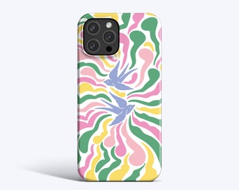 GROOVY BIRDS Case | For iPhone 15 Pro Max Case, iPhone 13 Pro Case, iPhone 12 Case, iPhone 11 Case, More Models, Swirl Clouds, 70's Vibes