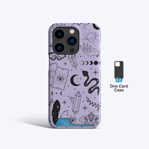 Custodia sottile per carte PURPLE MAGIC / Custodia per iPhone 15+, Custodia per iPhone 14 Pro, Custodia per iPhone 13, Custodia per iPhone 15 Pro, Porta carte, Porta carte