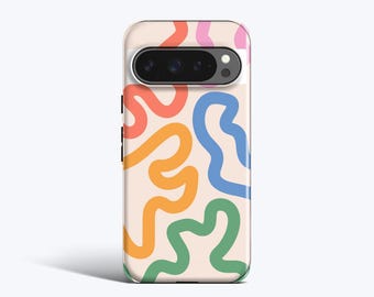 Funky Pastel Lines Phone Case - For all Pixel Models, Magnetic Option