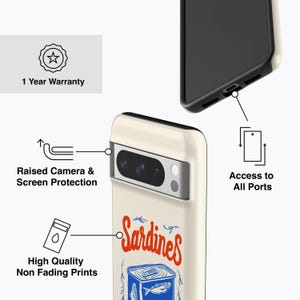 SARDINES TIN Phone Case | For Pixel 9 Pro xl Case, Pixel 8a Case, Pixel 7 Pro Case, Pixel 6a Case, Pixel 5 Case, Portugal, Traditional Food image 4