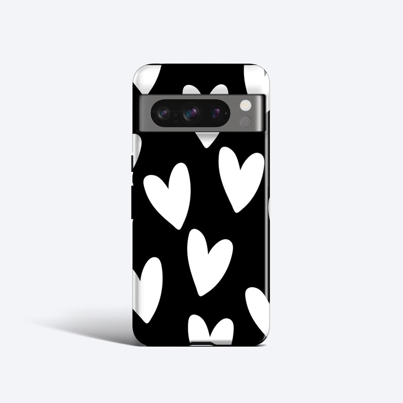 Large White Hearts Case For all Pixel Models, Magnetic Option image 1