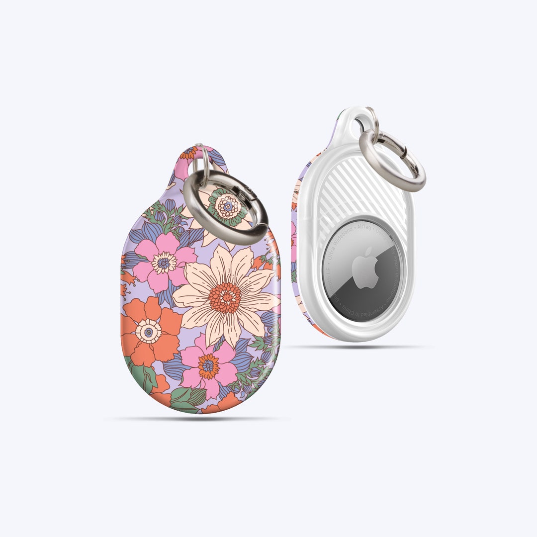 RETRO FLOWERS AirTag Case | for Your Keys, Handbag, Backpack, Pets ...
