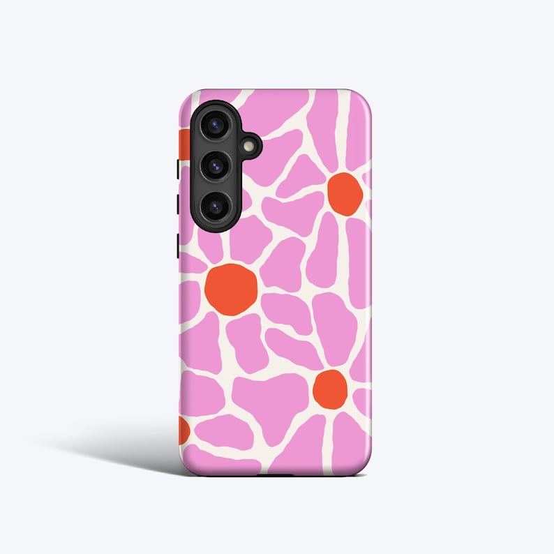 Pink Daisies Case - For Galaxy S26, S25, S24, S23, S22, S21, S20, Magnetic Option image 1