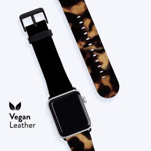 TORTOISE SPLIT Apple Watch-rem - Veganskt läderarmband, 1, 2, 3, 4, 5, 6, 7 8, 9 & SE,