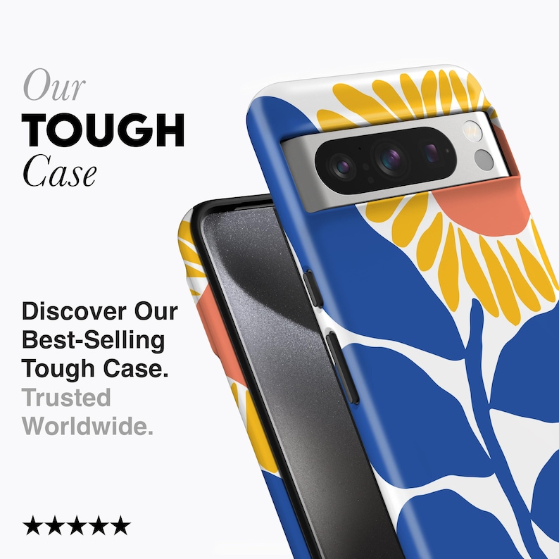 Blue Sunflower Phone Case |- For all Pixel Models, Magnetic Option image 2