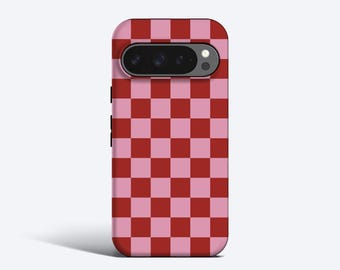 Berry Checkerboard-telefoonhoesje voor Pixel 10, 9, 8, 7, 6 - magnetisch