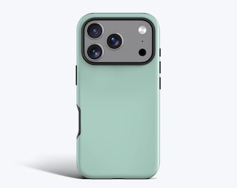 Mint Block Colour iPhone Case - Tough MagSafe or Slim Protection Available