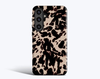 Funda para teléfono color beige con estampado de carey - Para Galaxy S26, S25, S24, S23, S22, S21, opción magnética