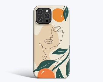 PORTRAIT AU LIGNE | Pour étui iPhone 15, étui iPhone 12, étui iPhone 11, étui iPhone xr, plus de modèles disponibles, Line Art Face, Boho