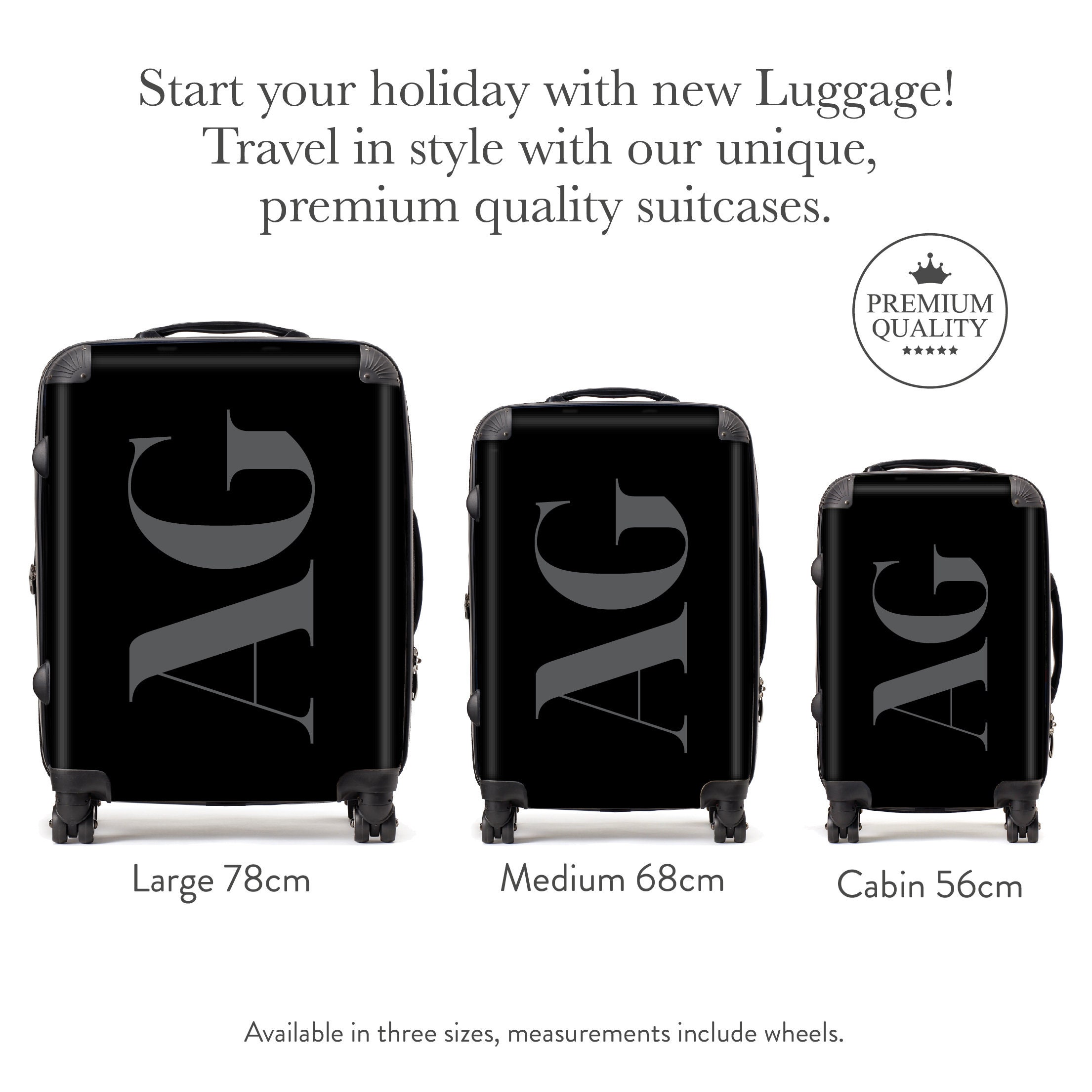 INITIALS ONYX SUITCASE Luxury Custom Suitcase Initials Etsy