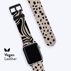 VOGUE Apple Watch Strap | For Apple Band Vegan H21 Leather band, Available Apple watch series 1, 2, 3, 4, 5, 6, 7, 8, 9, SE Abstract Pattern