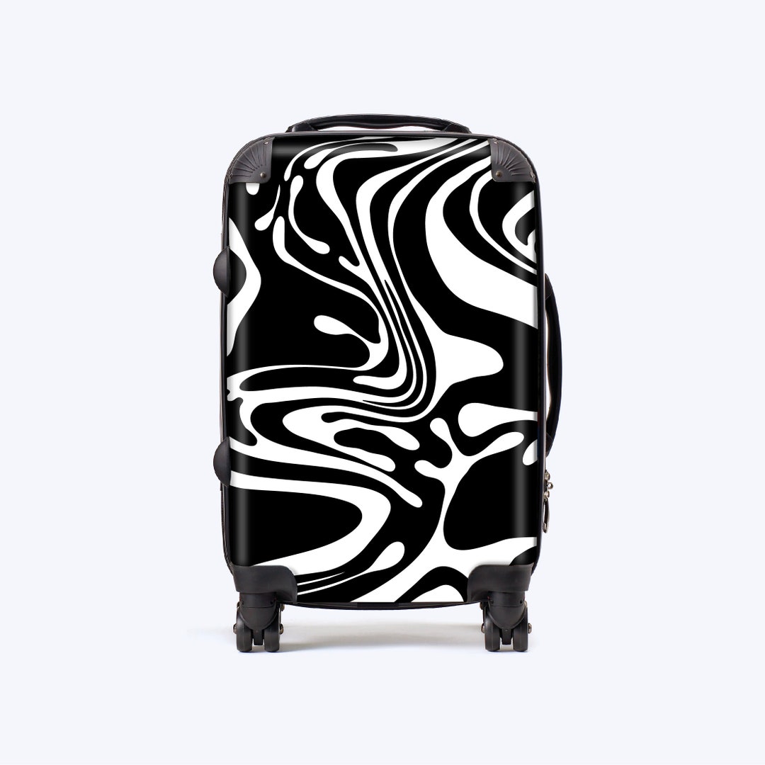 BLACK MARBLE SUITCASE Luxury Custom Suitcase Cabin Medium Etsy