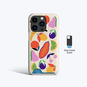 Custodia sottile per telefono con carte FRUITY ART / Custodia per iPhone 15, Custodia per iPhone 14 Pro, Custodia per iPhone 14, Custodia per iPhone 13 Pro, Porta carte, Porta carte