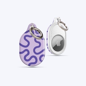 ORGANIC LINES PURPLE AirTag Case | For your keys, Handbag, Backpack, Pets Collar, Anything you desire, AirTag Holder, AirTag Keychain