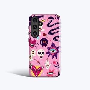 MYSTICAL CREATURES Case | Samsung Galaxy S25 Ultra Case, Galaxy S24 Plus Case, Galaxy S23 fe Case, More Models, Spells, Snake, Skull, Pink